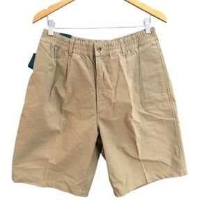 NWT Bugle Boy Co Pleated Elastic Waist Khaki Shorts Mens Size 34 Casual Outdoor